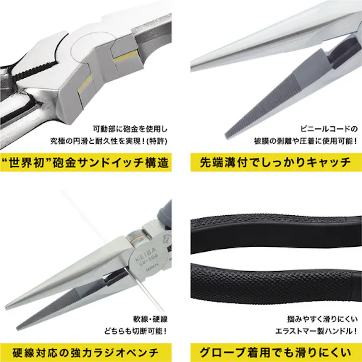 【CAINZ-DASH】マルト長谷川工作所 スムース・ローテーション・ラジオペンチ 150 SR-306【別送品】