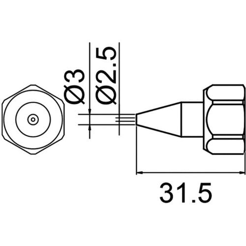 白光 ノズル N-2.5 袋ナット付 801-N-2.5 はんだこて用パーツ(電気はんだこて) 白光 ノズル N-2.5 袋ナット付 801-N-2.5 はんだこて用パーツ(電気はんだこて)