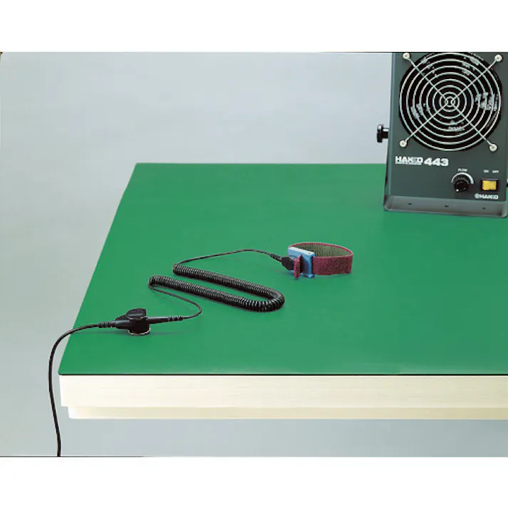 【CAINZ-DASH】白光 静電気対策マット 制電マット(テーブル用) 499-5 ライトグリーン 幅1000mm×長さ10m×厚さ2mm 499-5【別送品】