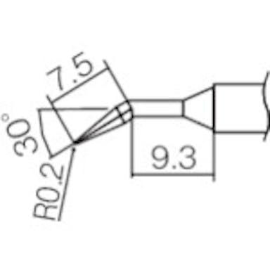 【CAINZ-DASH】白光 こて先　０．２ＪＬ型 T12-JL02【別送品】