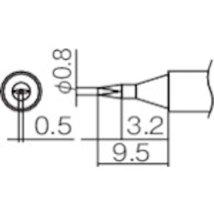 【CAINZ-DASH】白光 こて先　０．８Ｄ型 T12-D08【別送品】