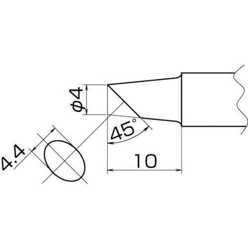 白光 こて先 4BC型 面のみ T20-BCF4 はんだこて用パーツ(ステーション型はんだこて) 白光 こて先 4BC型 面のみ T20-BCF4 はんだこて用パーツ(ステーション型はんだこて)