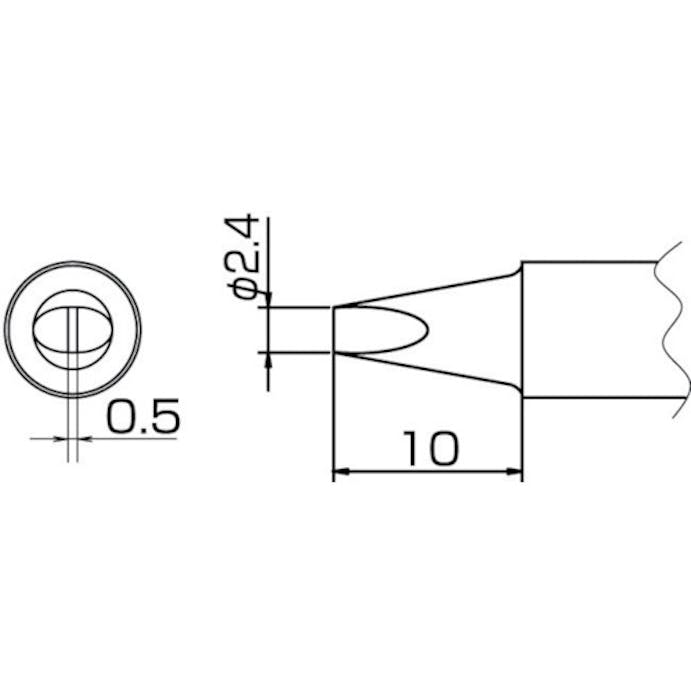 【CAINZ-DASH】白光 こて先　２．４Ｄ型 T20-D24【別送品】