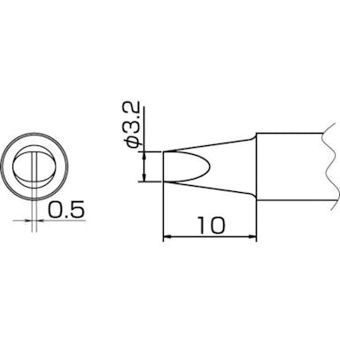 【CAINZ-DASH】白光 こて先　３．２Ｄ型 T20-D32【別送品】