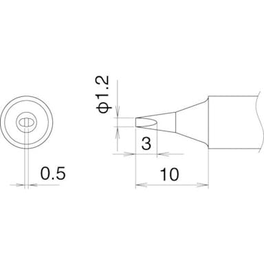 【CAINZ-DASH】白光 こて先　１．２Ｄ型 T22-D12【別送品】