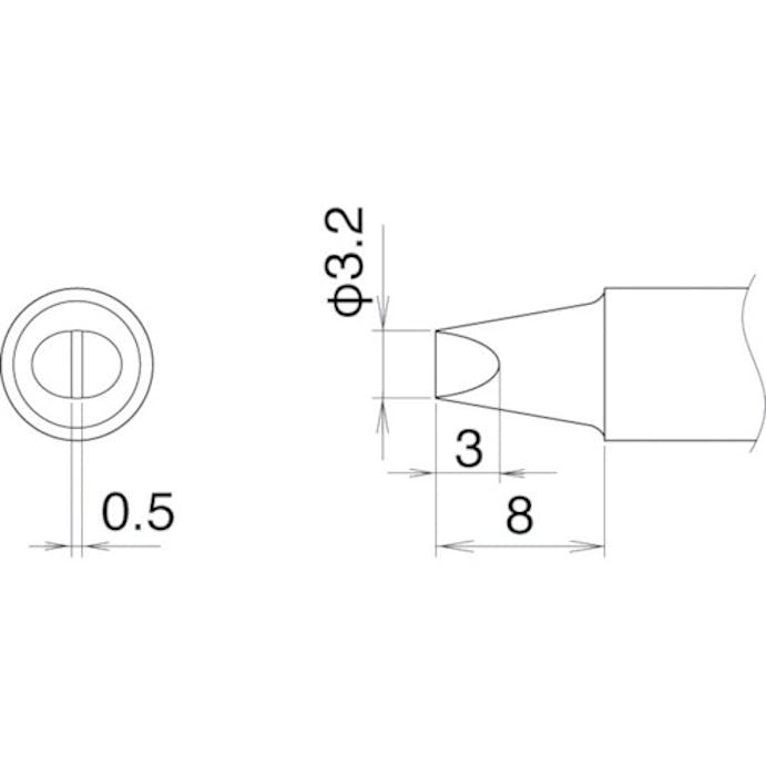 【CAINZ-DASH】白光 こて先　３．２Ｄ型 T22-D32【別送品】