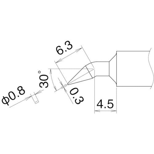 白光 こて先 0.8JD型 T22-JD08 はんだこて用パーツ(ステーション型はんだこて) 白光 こて先 0.8JD型 T22-JD08 はんだこて用パーツ(ステーション型はんだこて)