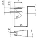 【CAINZ-DASH】白光 コテ先　溝付 T12-1612【別送品】