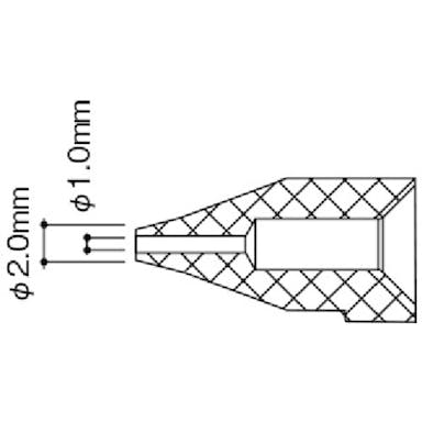 【CAINZ-DASH】白光 はんだ除去器用交換パーツ　ノズル　内径１．０ｍｍ　Ｓ型　適合機種ＦＲ－３００ N50B-02【別送品】
