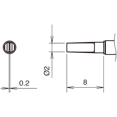 白光 こて先2L型 400℃ T38-02L2 はんだこて用パーツ(電気はんだこて) 白光 こて先2L型 400℃ T38-02L2 はんだこて用パーツ(電気はんだこて)