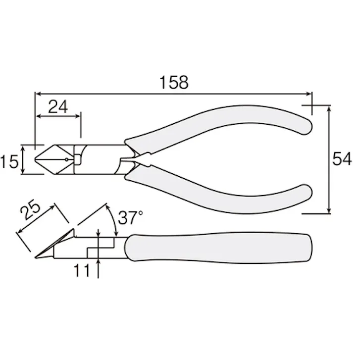 【CAINZ-DASH】ホーザン ストリップ穴付斜ニッパー 切断能力:鉄線Φ1.4、銅線Φ2.6 N-5-150【別送品】