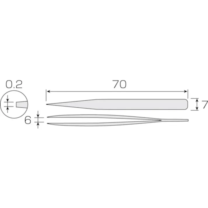 【CAINZ-DASH】ホーザン ステンレス製ピンセット(非磁性タイプ) 全長70mm P-653【別送品】