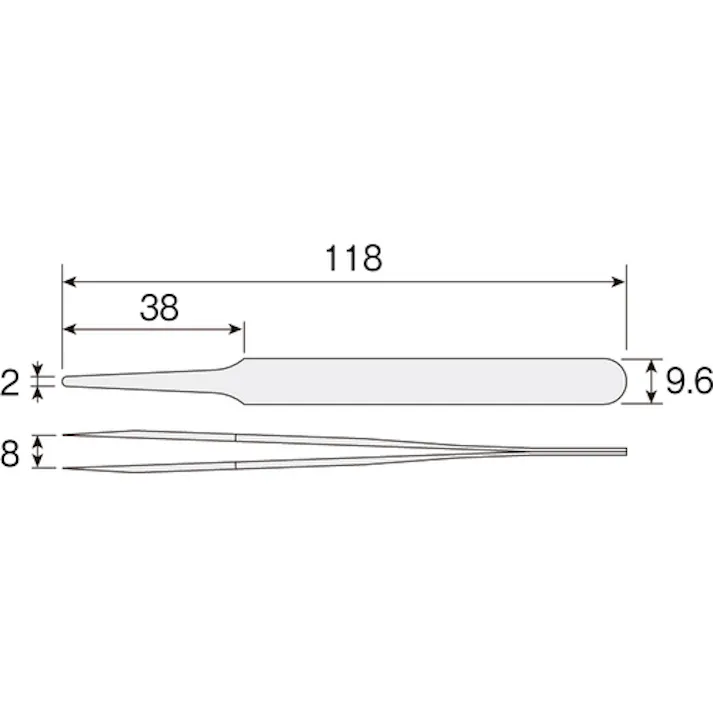 【CAINZ-DASH】ホーザン ステンレス製ピンセット 118mm P-888【別送品】