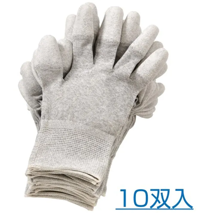 【CAINZ-DASH】ホーザン 静電気防止手袋(指先コートタイプ) ESDグローブ L(10双入り) F-66-L【別送品】