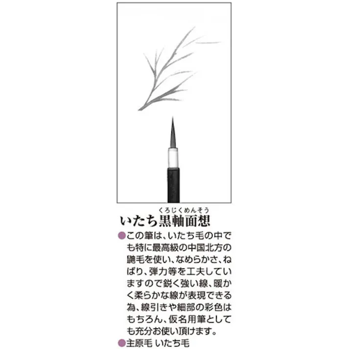 【CAINZ-DASH】あかしや 筆 いたち黒軸面想(小) PN-24【別送品】