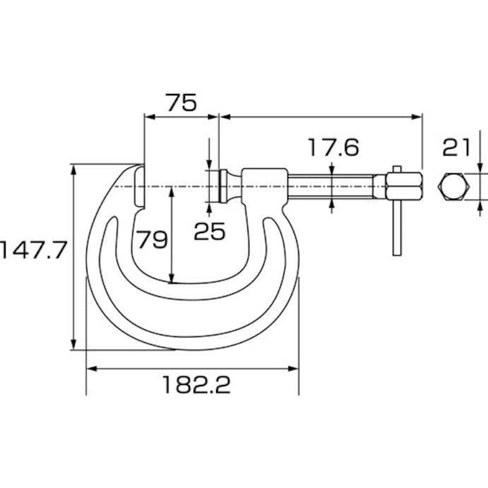 【CAINZ-DASH】ロブテックス 強力Ｃ型シャコ万力　７５ｍｍ C75【別送品】