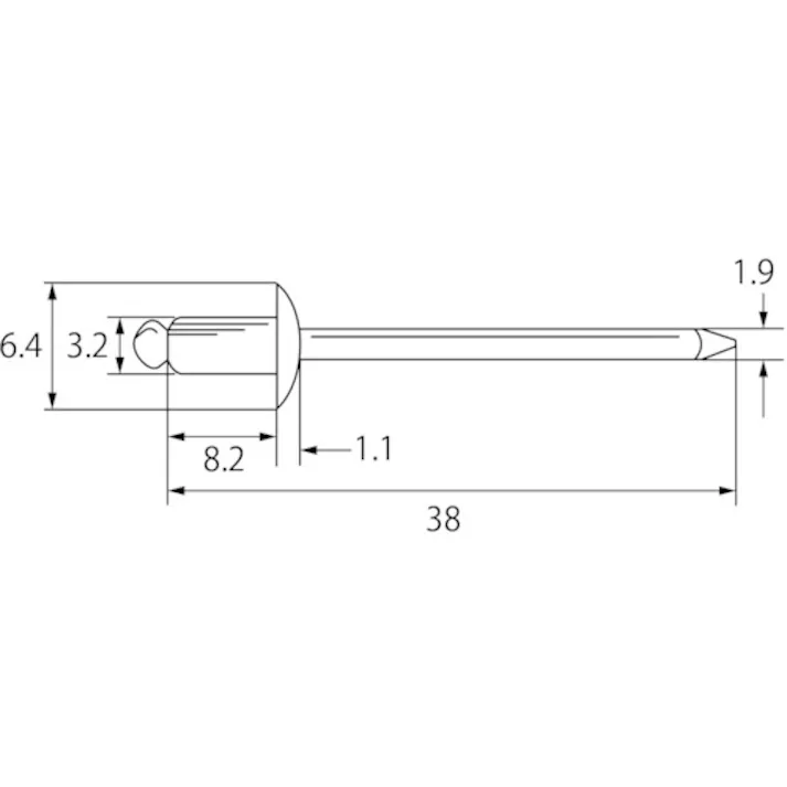 【CAINZ-DASH】ロブテックス ブラインドリベット(スティール/スティール製) 4-3(1000本入) 箱入 NS43【別送品】