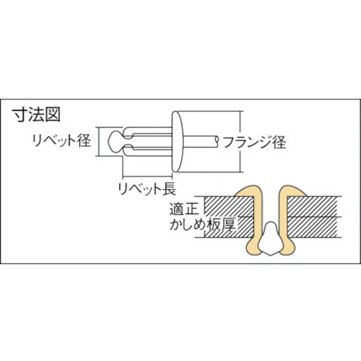 【CAINZ-DASH】ロブテックス ブラインドリベット(ステンレス/スティール製) 6-8(1000本入) 箱入 NSS68【別送品】