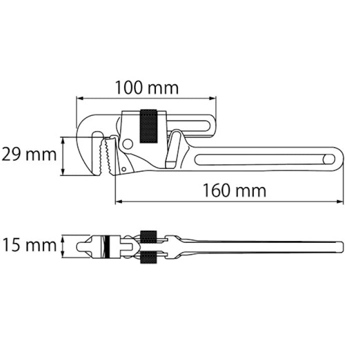 【CAINZ-DASH】ロブテックス 強力型パイプレンチ　２００ｍｍ PW200【別送品】