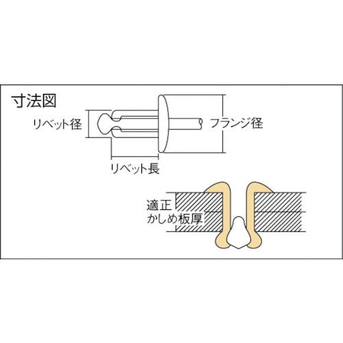 ロブテックス ブラインドリベット（アルミニウム/ステンレス製） 4-6