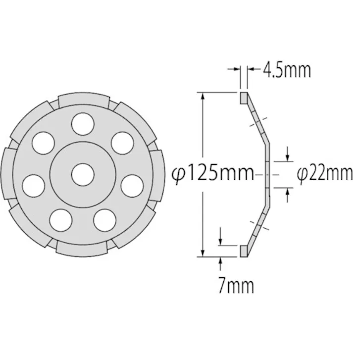 【CAINZ-DASH】ロブテックス ダイヤモンドカップホイール乾式汎用品 シングルカップ125mm用 CSP-5【別送品】