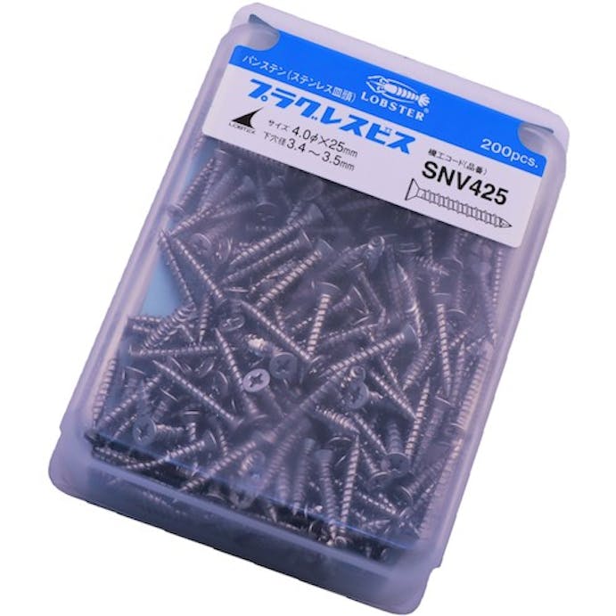 【CAINZ-DASH】ロブテックス プラグレスビス（２００本入）　皿頭ステンレス　４．０Ｘ２５ｍｍ SNV425【別送品】