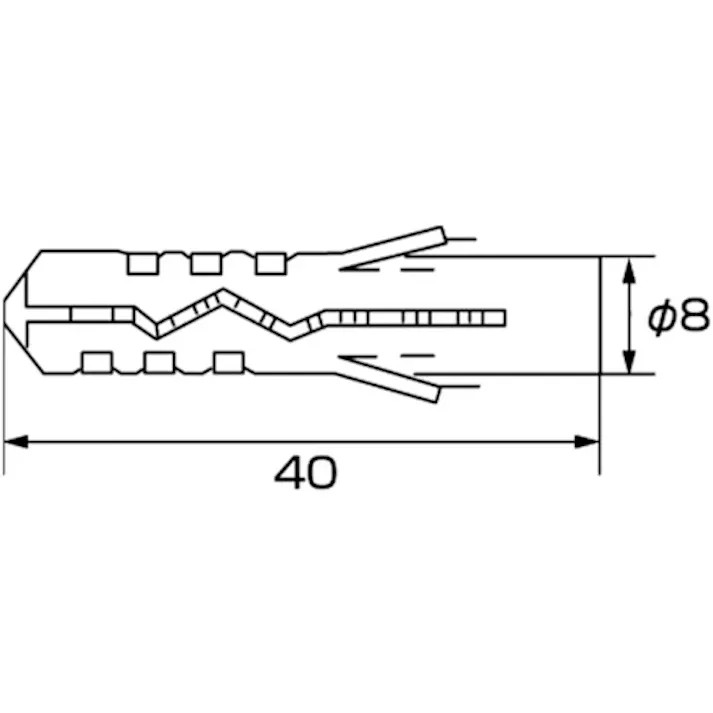 【CAINZ-DASH】ロブテックス モンゴナイロンプラグ(40本入)8X40 ハンディパック MP840M【別送品】