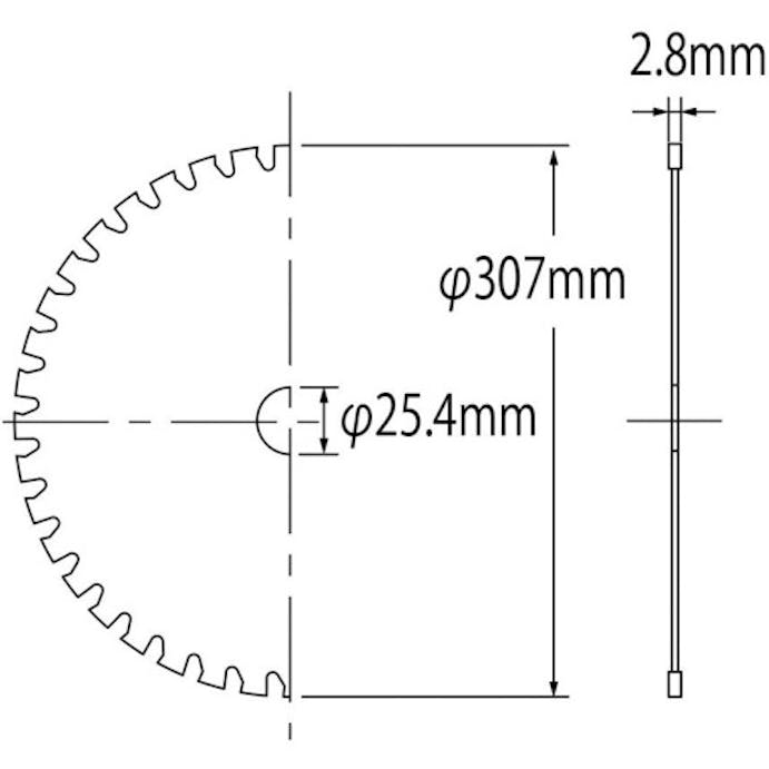 【CAINZ-DASH】ロブテックス チップソー“ゼットフラッシャー”（鉄鋼用）　３０７ｍｍ FX305S【別送品】