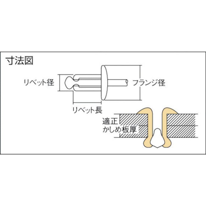 【CAINZ-DASH】ロブテックス ブラインドリベット　アルミ／スティール　５－１２　（１０００本入） NSA512【別送品】