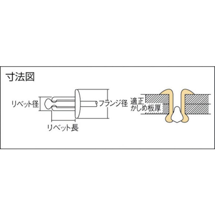 【CAINZ-DASH】ロブテックス ブラインドリベット（スティール／スティール製）　８－１２（５００本入）　箱入 NS812【別送品】