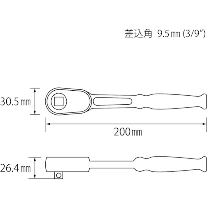 【CAINZ-DASH】ロブテックス ラチェットハンドル　９．５ｍｍ RH3200A【別送品】