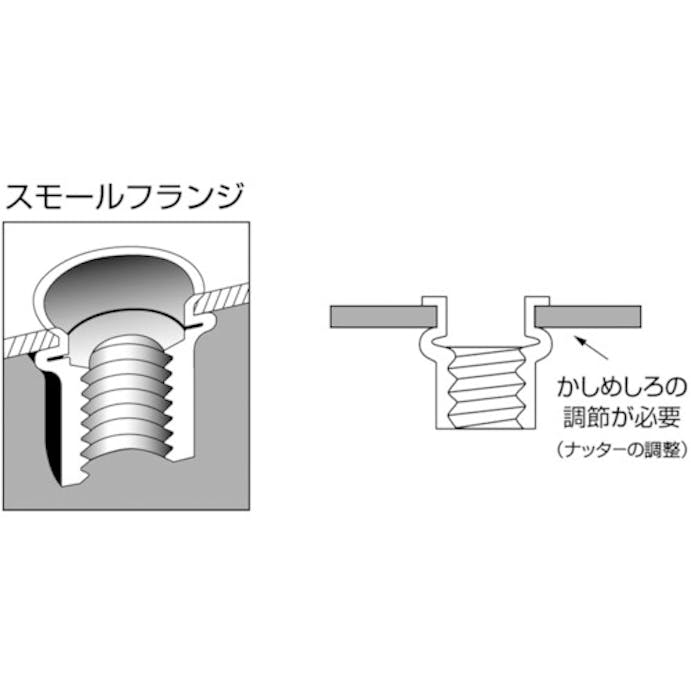 【CAINZ-DASH】ロブテックス ローレットナット（薄頭・スティール製）　板厚３．５　Ｍ６×１．０（１０００個入） NSK6MR【別送品】