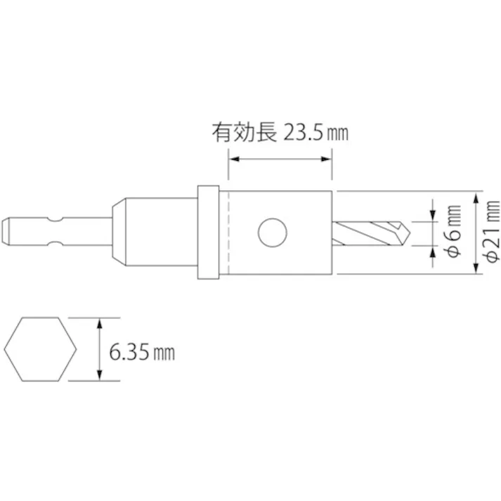 【CAINZ-DASH】ロブテックス バイメタルホルソー 21mm 六角軸 BOH21G【別送品】