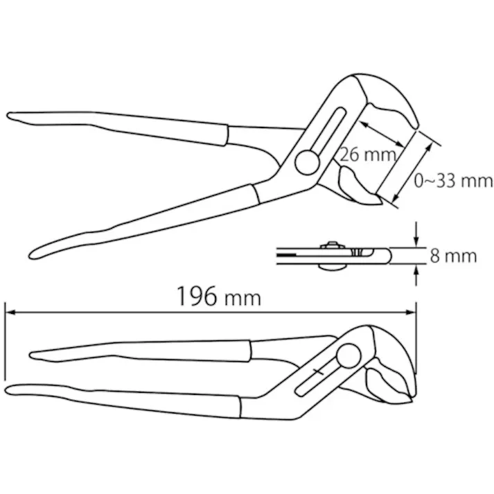 【CAINZ-DASH】ロブテックス ウォーターポンププライヤ 200mm WP200H【別送品】