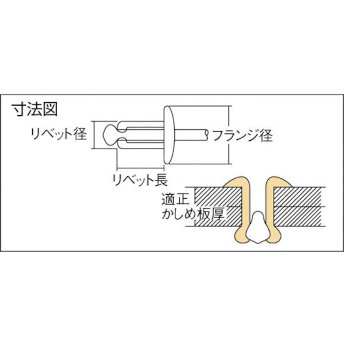 【CAINZ-DASH】ロブテックス ブラインドリベット（ステンレス／スティール製）　６－３（１５０本入）　エコＢＯＸ NSS 63EB【別送品】