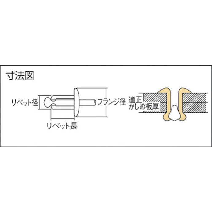 【CAINZ-DASH】ロブテックス ブラインドリベット（スティール／スティール製）　６－５（１５０本入）　エコＢＯＸ NS65EB【別送品】