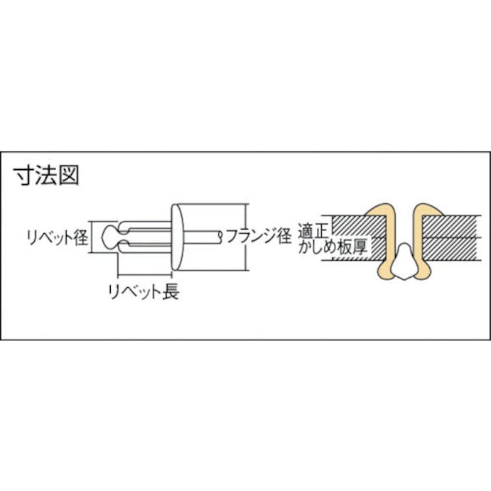 【CAINZ-DASH】ロブテックス 高強度ブラインドリベット　Ｓボルト（丸頭）　Φ６．４／板厚９．５ｍｍ　（１００本入） SNS64095EB【別送品】