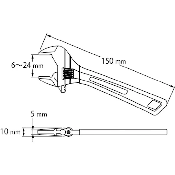【CAINZ-DASH】ロブテックス ハイブリットモンキーレンチX グリップ 150mm UM24XD【別送品】