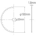 【CAINZ-DASH】ロブテックス 鉄工用チップソー　きっ太郎　１８０ｍｍ FK180【別送品】