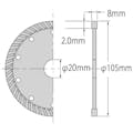 【CAINZ-DASH】ロブテックス ダイヤモンドカッター　切っ太郎　（乾式）　ウェーブタイプ　１０５ｍｍ WK105【別送品】