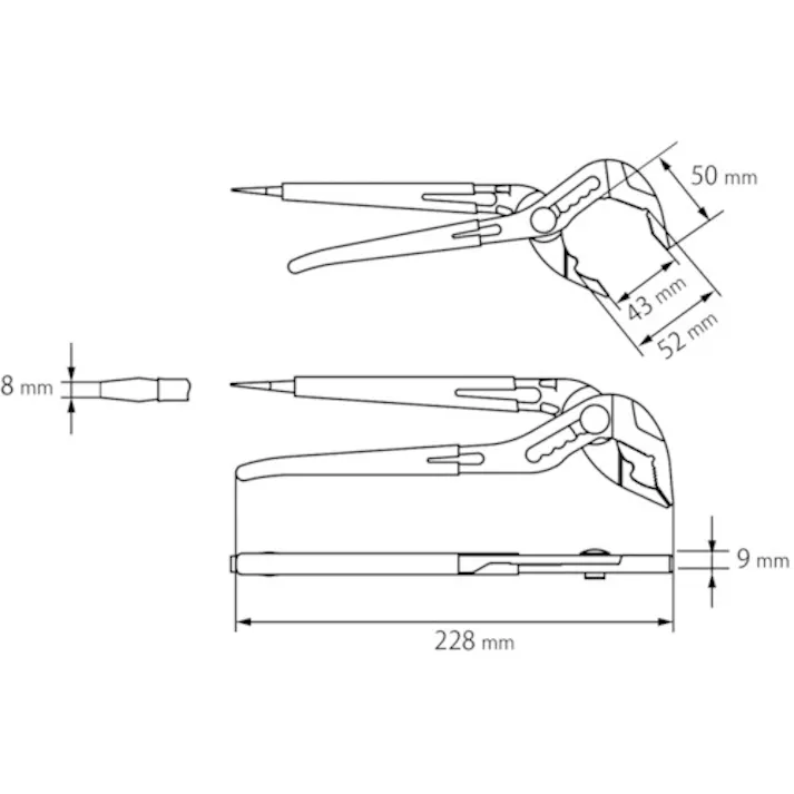【CAINZ-DASH】ロブテックス ハイブリッドポンププライヤー ドライバー柄付225mm UU4150D【別送品】