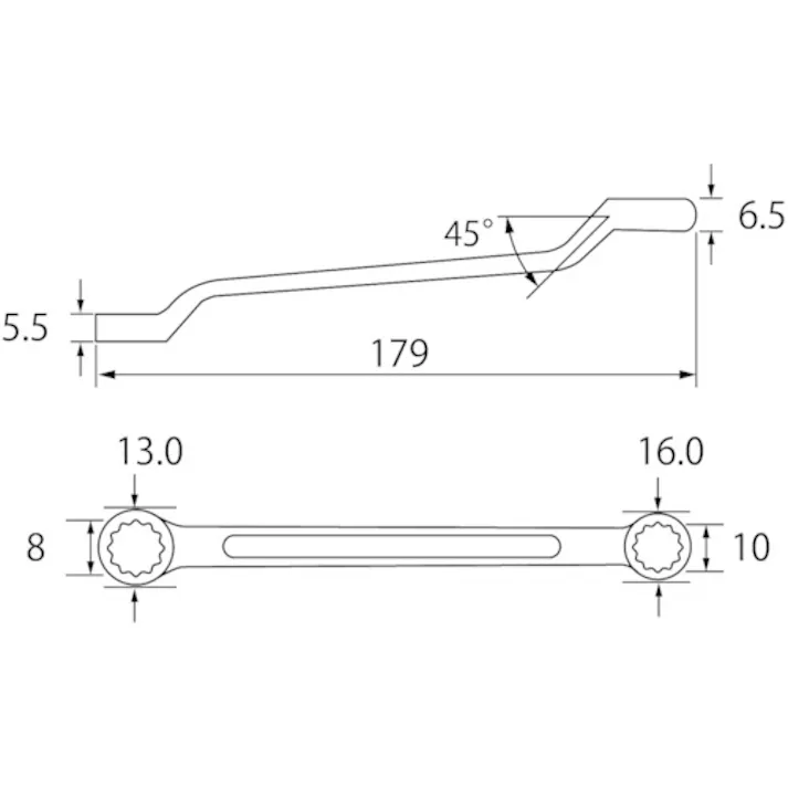 【CAINZ-DASH】ロブテックス 両口メガネレンチ 8X10mm OW810【別送品】