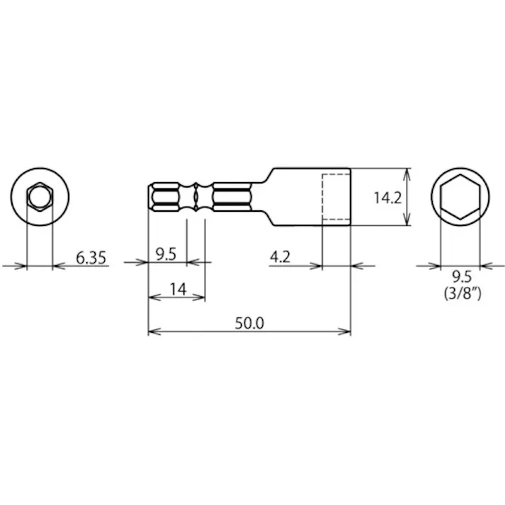 【CAINZ-DASH】ロブテックス ストロック ヘクスセッター用ソケット マグネット付 対辺9.5mm DSHM95【別送品】