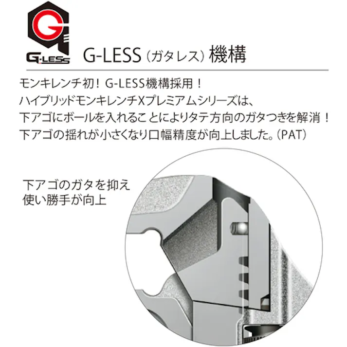 【CAINZ-DASH】ロブテックス ハイブリッドモンキーレンチX W-ZERO 200mm UM30XGB【別送品】