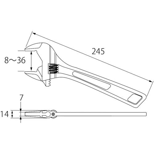 CAINZ-DASH】ロブテックス ハイブリッドモンキーレンチX W－ZERO