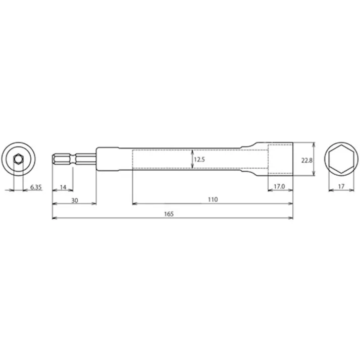 【CAINZ-DASH】ロブテックス 電ドルソケット“ストロック” ロングソケット 6角 対辺17mm DS17LS【別送品】