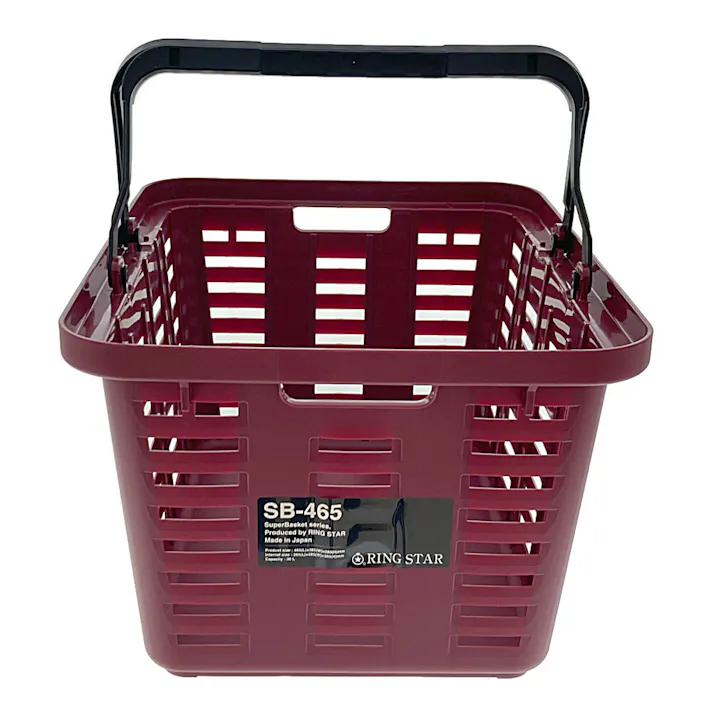 リングスター スーパーバスケット ワインレッド SB465 幅38.5cm 奥行46.5cm 高さ28cm