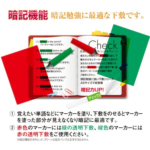 CAINZ-DASH】共栄プラスチック 色透明下敷 A5判 グリーン CH-A5-G
