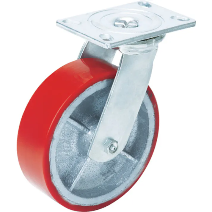 【CAINZ-DASH】オーエッチ工業 スーパーストロングキャスター Hシリーズ 超重荷重用 ウレタン車 自在車 車輪径200mm 許容荷重650kg H14FU-200【別送品】