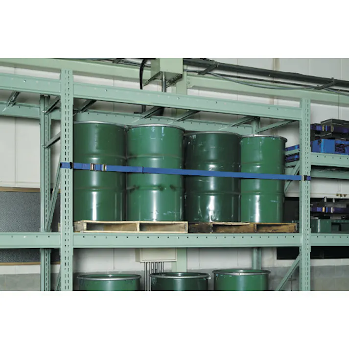 【CAINZ-DASH】オーエッチ工業 落下・転倒防止用品 タナガード 幅25mm ナイロンベルト 樹脂バックル ループベルト Mサイズ 間口1800mm 2NJ-M18【別送品】